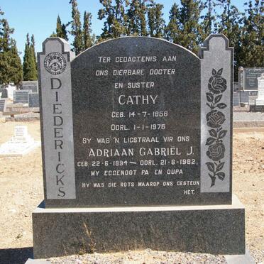DIEDERICKS Adriaan Gabriel J. 1894-1982 :: DIEDERICKS Cathy 1956-1976 :: DIEDERICKS Adriaan Gabriel 1961-1966
