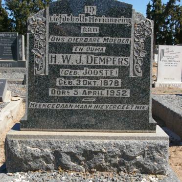 DEMPERS H.W.J. nee JOOSTE 1878-1952
