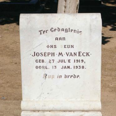ECK Joseph M., van 1919-1938