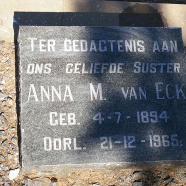 ECK Anna M., van 1894-1965
