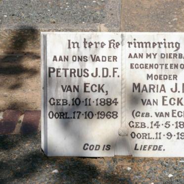 ECK Petrus J.D.F., van 1884-1968 &amp; Maria J.M. VAN ECK 1899-1966