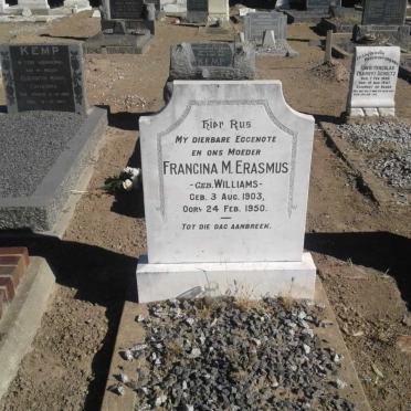 ERASMUS Francina M. nee WILLIAMS 1903-1950