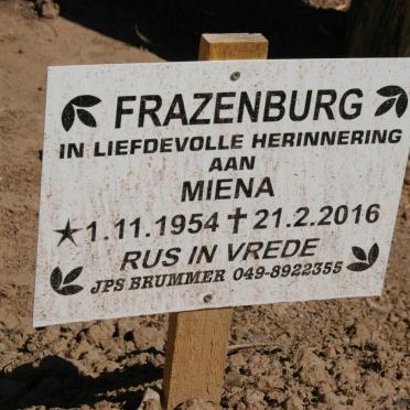 FRAZENBURG Miena 1954-2016