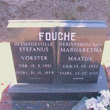 FOUCHE Stefanus Vorster 1921-1975 &amp; Margaretha Maatjie 1923-2010