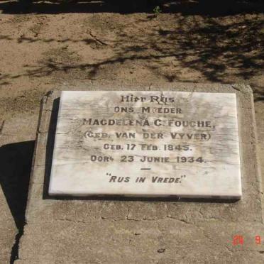 FOUCHE Magdelena C. nee VAN DER VYVER 1845-1934