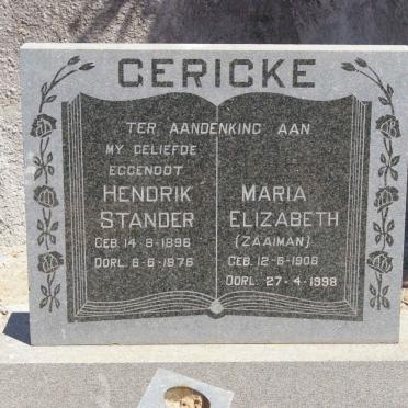 GERICKE Hendrik Stander 1896-1976 &amp; Maria Elizabeth ZAAIMAN 1908-1998