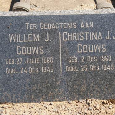 GOUWS Willem J. 1868-1945 &amp; Christina J.J. 1868-1949
