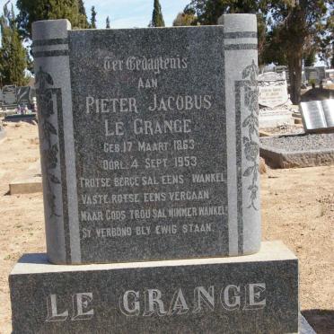 GRANGE Pieter Jacobus, le 1863-1953