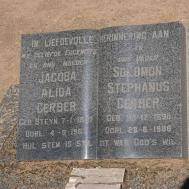 GERBER Solomon Stephanus 1890-1986 &amp; Jacoba Alida STEYN 1897-1967