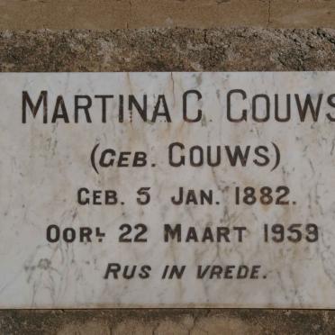 GOUWS Martina C. nee GOUWS 1882-1959