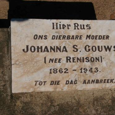 GOUWS Johanna S. nee RENISON 1862-1943