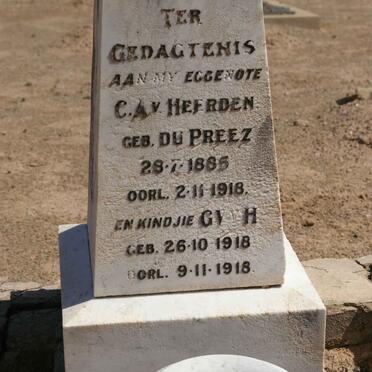 HEERDEN C.A., van nee DU PREEZ 1885-1918 :: VAN HEERDEN G.V. 1918-1918