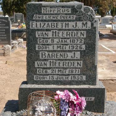 HEERDEN Barend J., van 1871-1953 &amp; Elizabeth J.M. 1872-1926