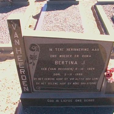 HEERDEN Bertina J., van nee VAN HEERDEN 1904-1988