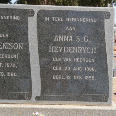 HEYDENRYCH Anna S.G. nee VAN HEERDEN 1886-1959 :: RENISON A.M. nee VAN HEERDEN 1879-1960