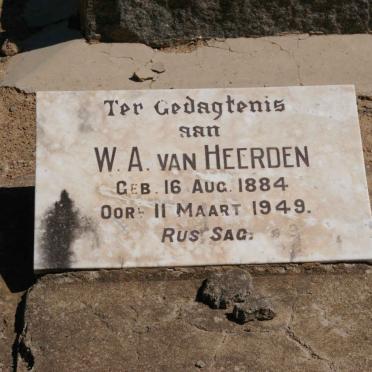 HEERDEN W.A., van 1884-1949