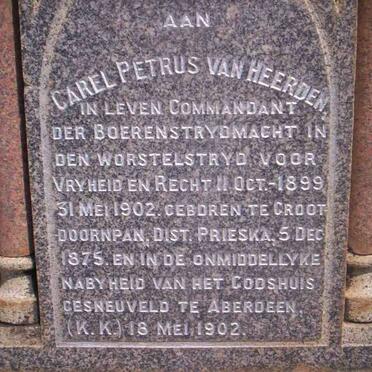 HEERDEN Carel Petrus, van 1875-1902