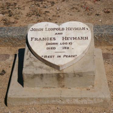 HEYMANN John Leopold -1929 &amp; Frances LOGIE -1929