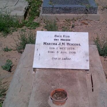 HEIGERS Martha J.M. 1854-1930