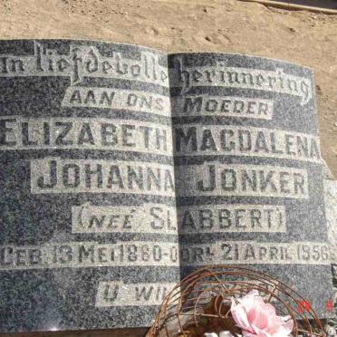 JONKER Elizabeth Magdalena Johanna nee SLABBERT 1880-1956