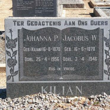 KILIAN Jacobus W. 1870-1946 &amp; Johanna P. KILIAN 1878-1956
