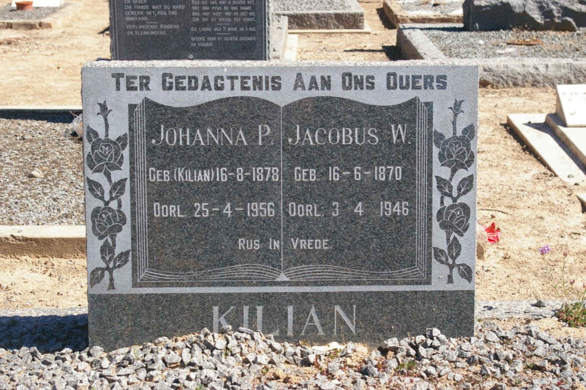 KILIAN Jacobus W. 1870-1946 &amp; Johanna P. KILIAN 1878-1956