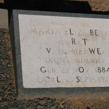 MERWE Maria Elizabeth Auret, v.d. 1884-1974