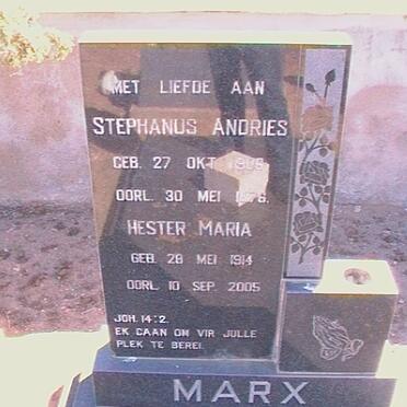 MARX Stephanus Andries 1906-1976 &amp; Hester Maria 1914-2005
