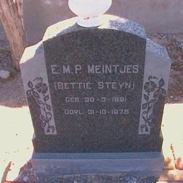 MEINTJES E. M. P.  nee STEYN 1891-1975