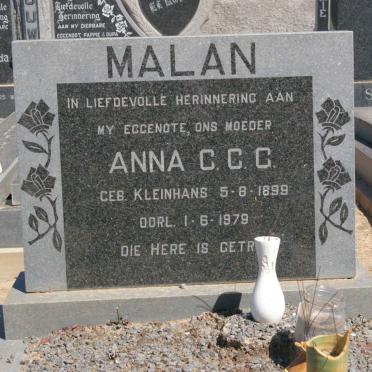 MALAN Anna C.C.C. nee KLEINHANS 1899-1979