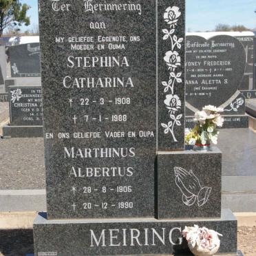 MEIRING Marthinus Albertus 1905-1990 &amp; Stephina Catharina 1908-1988