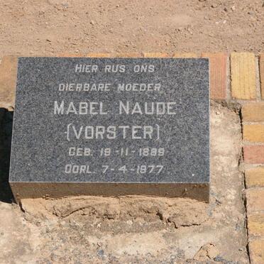 NAUDE Mabel nee VORSTER 1889-1977