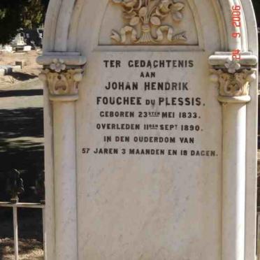 PLESSIS Johan Hendrik Fouchee, du 1833-1890