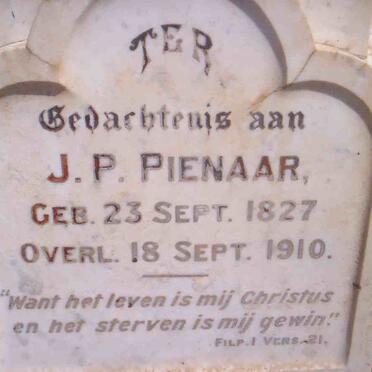 PIENAAR J.P. 1827-1910