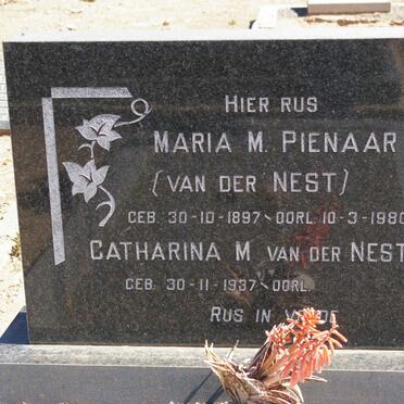 PIENAAR Maria M., voorheen VAN DER NEST 1897-1980 :: VAN DER NEST Catharina M. 1937-