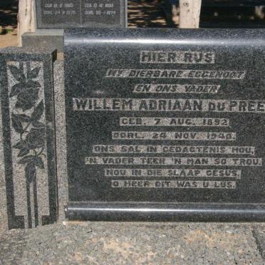 PREEZ Willem Adriaan, du 1892-1940 &amp; Lizzy TRUTER voorheen DU PREEZ nee DIEDERICKS 1905-1983