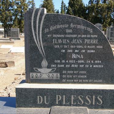 PLESSIS Flavien Jean Pierre, du 1915-1950 &amp; Rina 1922-1994