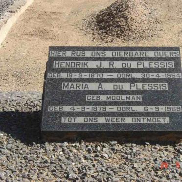 PLESSIS Hendrik J.R., du 1870-1954 &amp; Maria A. MOOLMAN 1879-1969
