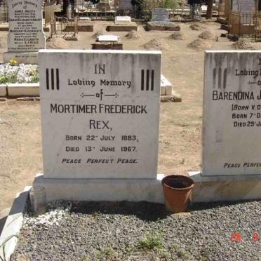 REX Mortimer Frederick 1883-1967 &amp; Barendina Johanna V.D. MERWE 1890-1948