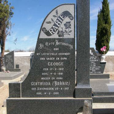 RABIE George 1912-1981 &amp; Gertruida ESTERHUIZEN 1913-1988