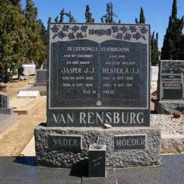 RENSBURG Jasper J.J., van 1883-1949 &amp; Hester A.J.J. 1892-1981