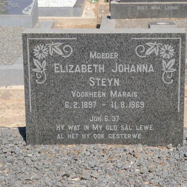 STEYN Elizabeth Johanna voorheen MARAIS 1897-1969