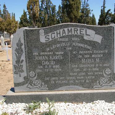 SCHAMREL Johan Karl David 1890-1974 &amp; Maria M. SCHEEPERS 1892-1968