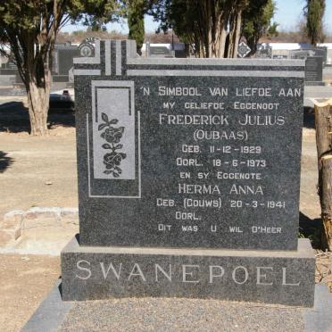 SWANEPOEL Frederick Julius 1929-1973 &amp; Herma Anna GOUWS 1941-