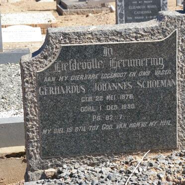 SCHOEMAN Gerhardus Johannes 1878-1950