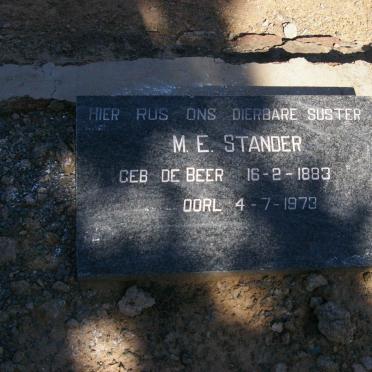 STANDER M.E. nee DE BEER 1883-1973
