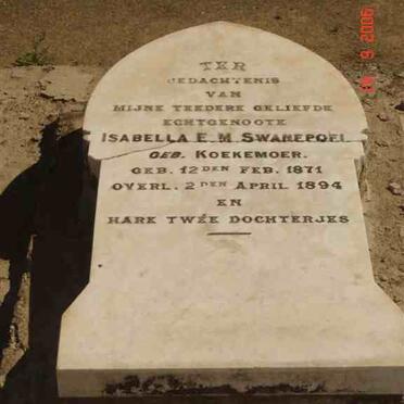 SWANEPOEL Isabella E.M. nee KOEKEMOER 1871-1894
