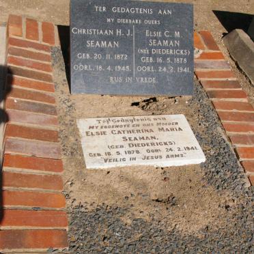 SEAMAN Christiaan H.J. 1872-1945 &amp; Elsie C.M. DIEDERICKS 1878-1941
