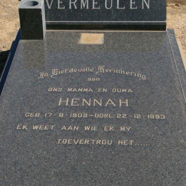 VERMEULEN Hennah 1908-1993