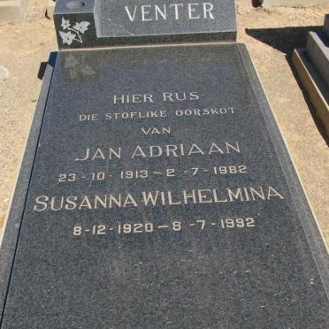 VENTER Jan Adriaan 1913-1982 &amp; Susanna Wilhelmina 1920-1992